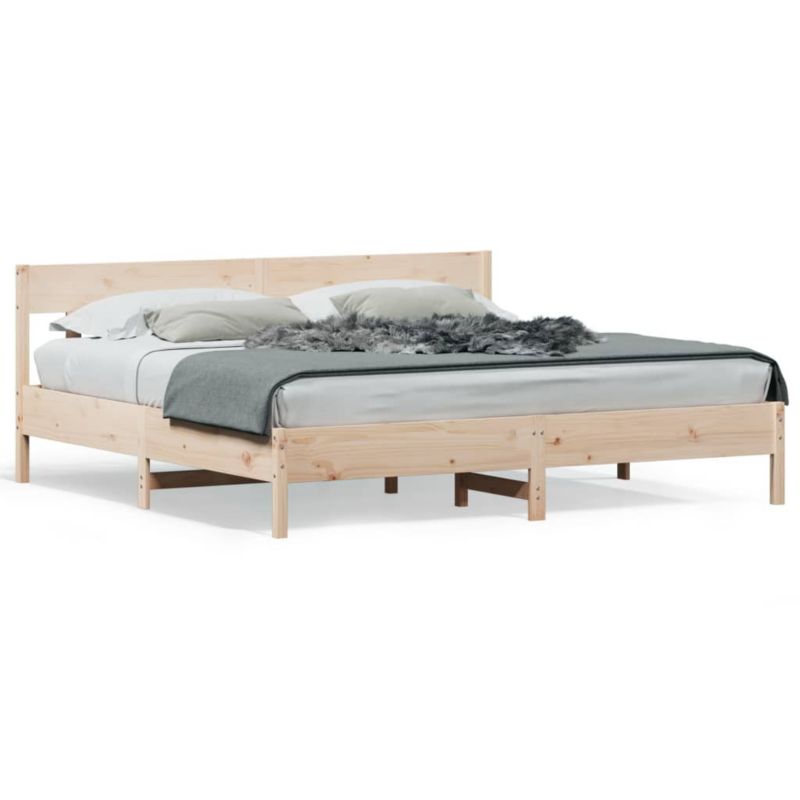 Łóżko drewniane WaszeMeble 200x200 cm brązowe WM-3216200 1 szt.