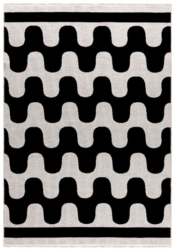 Dywan Dwustronny Wewnętrzny AMALFI VERO Prostokątny Mazovia 160 x 200 cm Czarno-biały Motyw Geometryczny 1 szt.