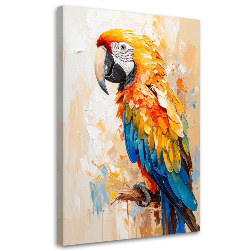 Obraz na płótnie nowoczesny do salonu Feeby Kolorowa Papuga 70x100cm 1szt