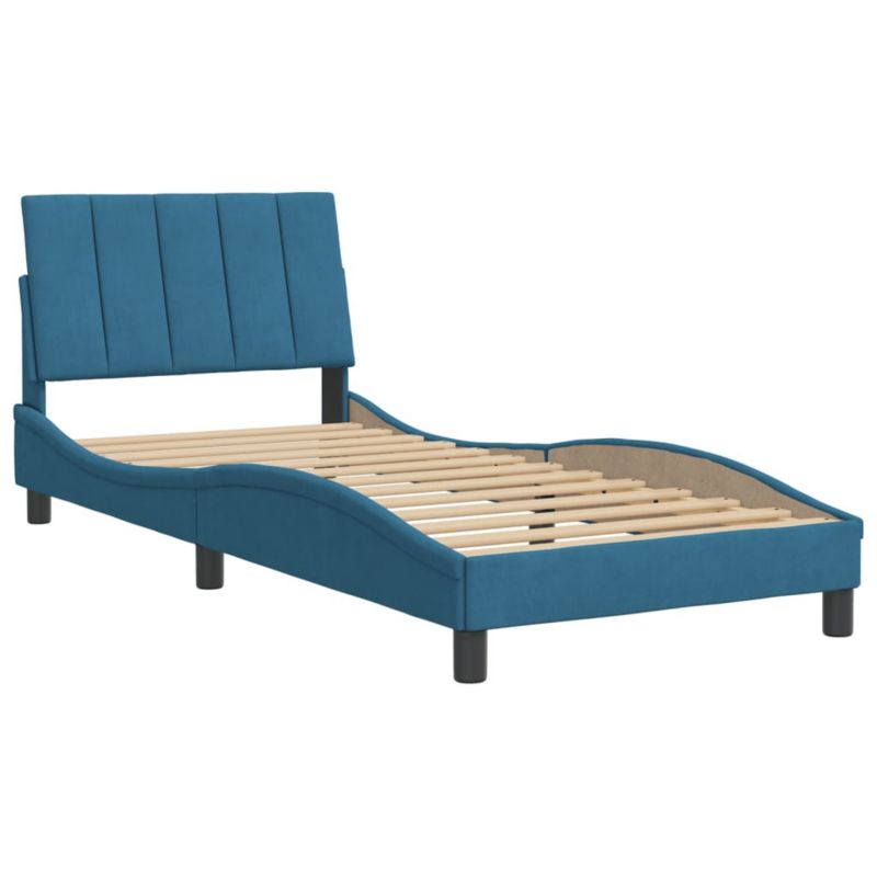 Łóżko tapicerowane WaszeMeble 90x200 cm niebieska WM-3207829 1 szt.