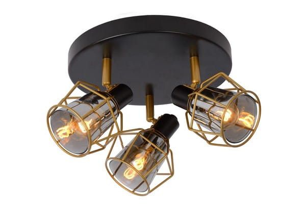 Lampa sufitowa wisząca Lucide Nila 0998 czarno-przezroczysty szerokość 36 cm 3xE14 x 25W 1 szt.
