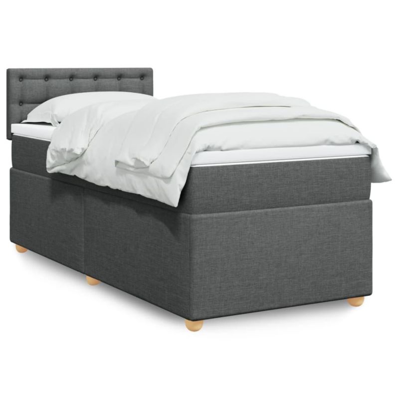 Łóżko kontynentalne WaszeMeble 100x200 cm ciemnoszara WM-3288906 1 szt.