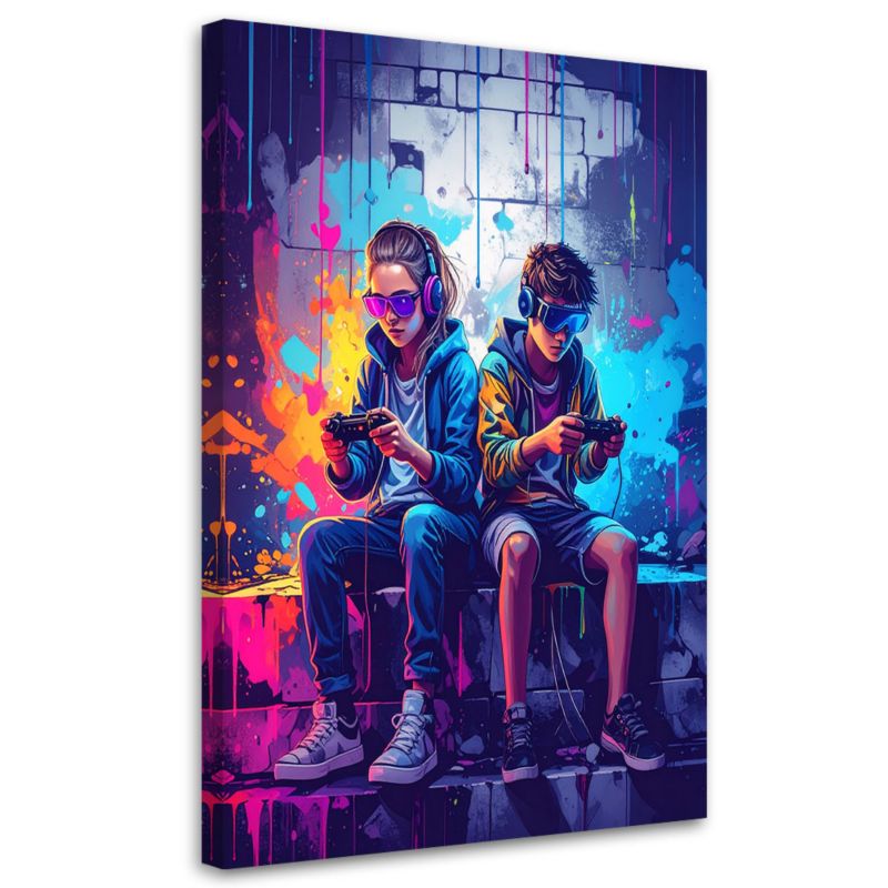 Obraz młodzieżowy dla gracza Feeby Konsola Graffiti Street Art 60x90cm 1szt