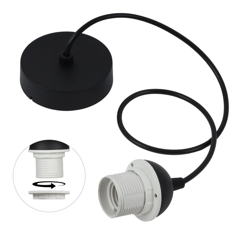 Linka zawiesie do lampy Light Home LH 1x E27 czarny/biały 1szt.