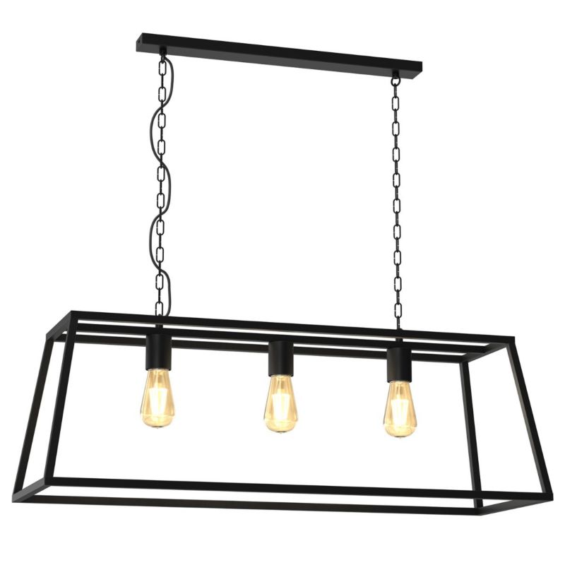 Lampa wisząca Luminex Frame 5186 czarny matowy industrialna 3xE27 x 15W 1 szt.