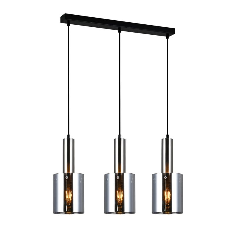 Lampa sufitowa wisząca Italux Sardo 1256 nikiel satynowany-czarna nowoczesna 3xE27 x 1 szt.