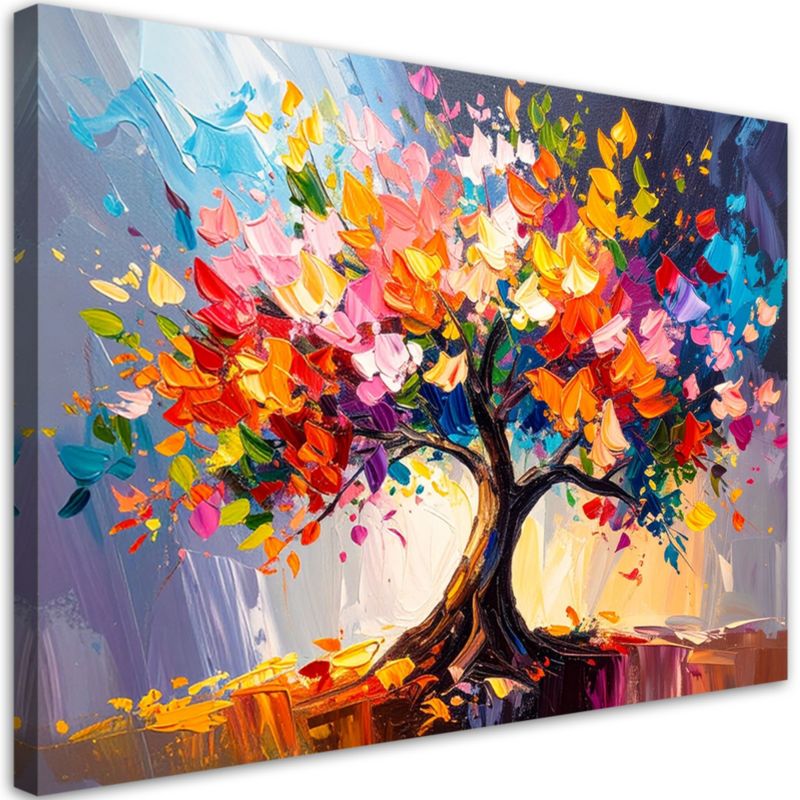 Obraz do salonu Feeby 3D Kolorowe Kwitnące Drzewo Życia 120x80cm 1szt