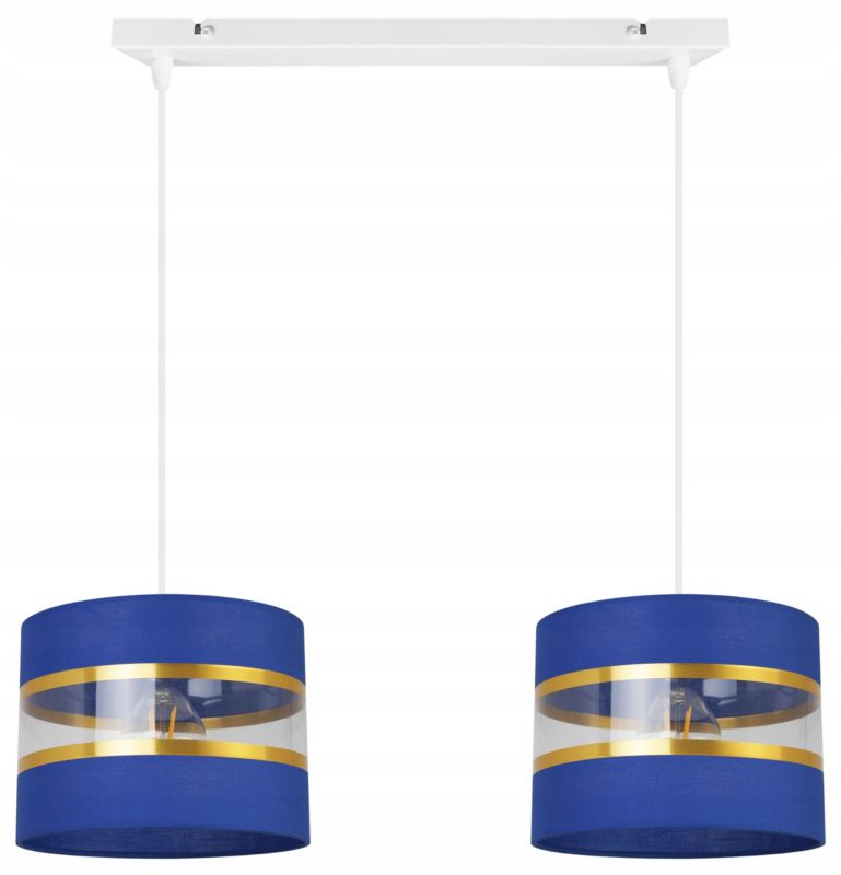 Lampa sufitowa wisząca Light Home LH Elegance Gold 2x E27 60W granatowy/biały 1szt.