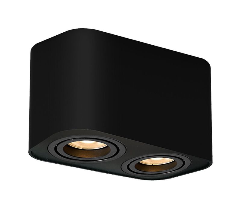 Oprawa sufitowa Rabalux Kobald czarny matowy 2 x GU10 x 42W IP20 wym: 10,5 x 18 x 9,3 cm - 1 szt.