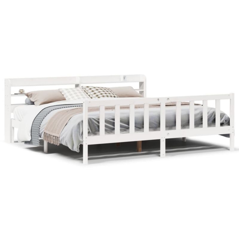 Łóżko drewniane WaszeMeble 200x200 cm białe WM-3306589 1 szt.