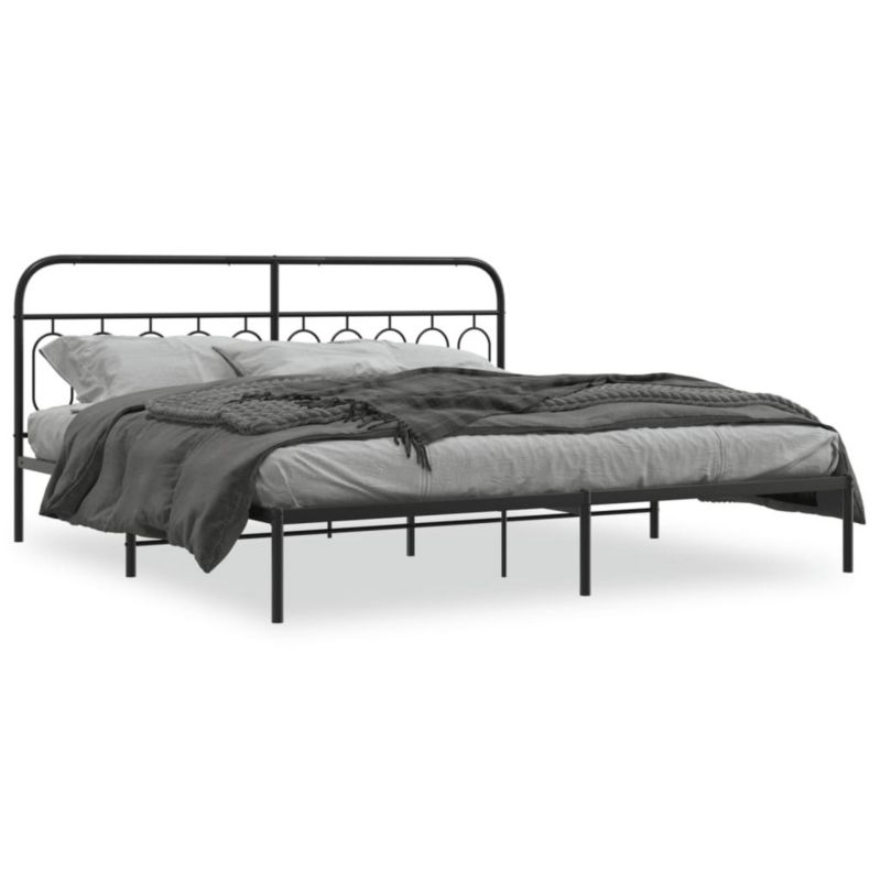 Łóżko metalowe WaszeMeble 200x200 cm czarna WM-377124 1 szt.