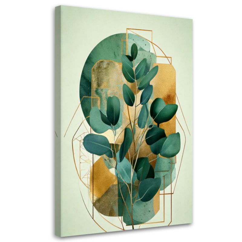 Obraz na płótnie Feeby Gałązka Liście Geometryczne Abstrakcja 60x90cm 1szt