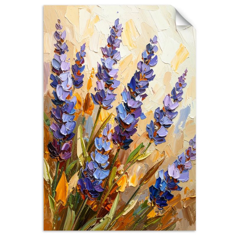 Naklejka samoprzylepna Feeby Lawenda Kwiaty efekt farby 90x130cm 1szt