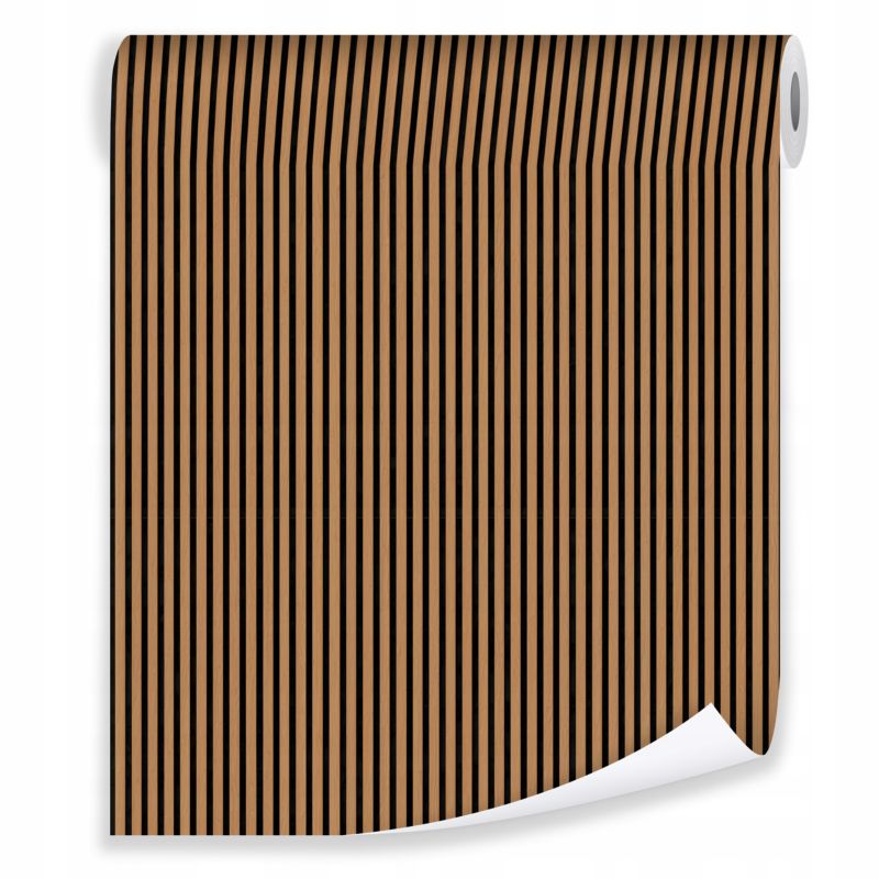 Tapeta WALLARENA Do Sypialni Salonu Na Flizelinie Lamele Abstrakcja Drewno Brązowy 50x1000 cm T15793VE 1 szt.