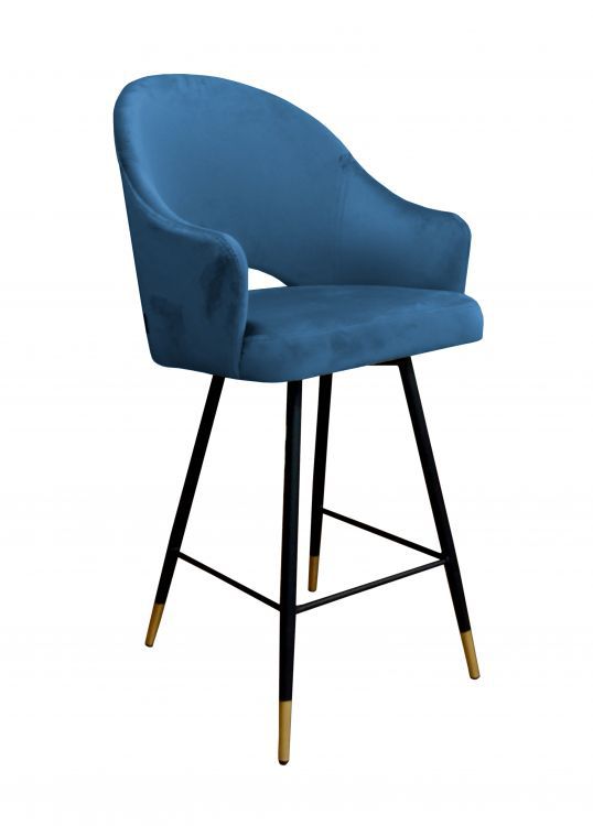 Hoker niski NAPO VELVET GOLD ciemno niebieski ATOS 1 szt.