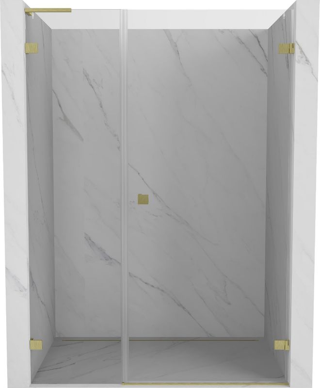 Drzwi prysznicowe uchylne Mexen Lunar-B L złoty 125 cm 1 szt.