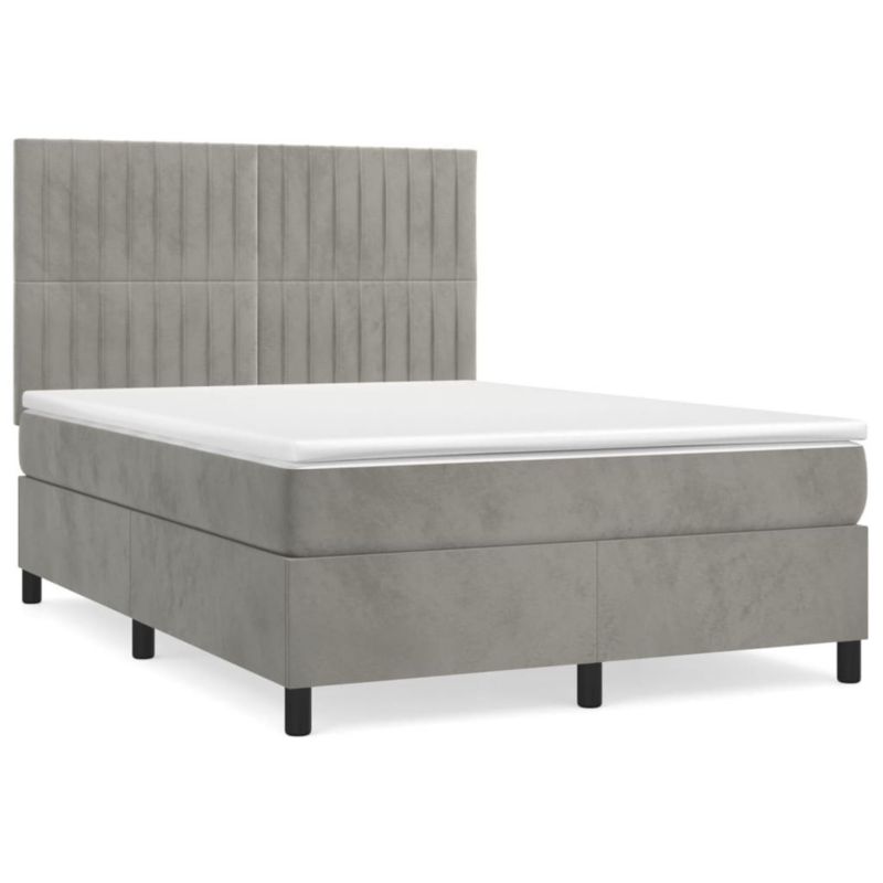 Łóżko kontynentalne WaszeMeble 140x190 cm jasnoszare WM-3143139 1 szt.