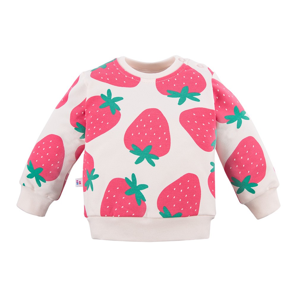 Bluza dziecięca ecru w duże truskawki EV