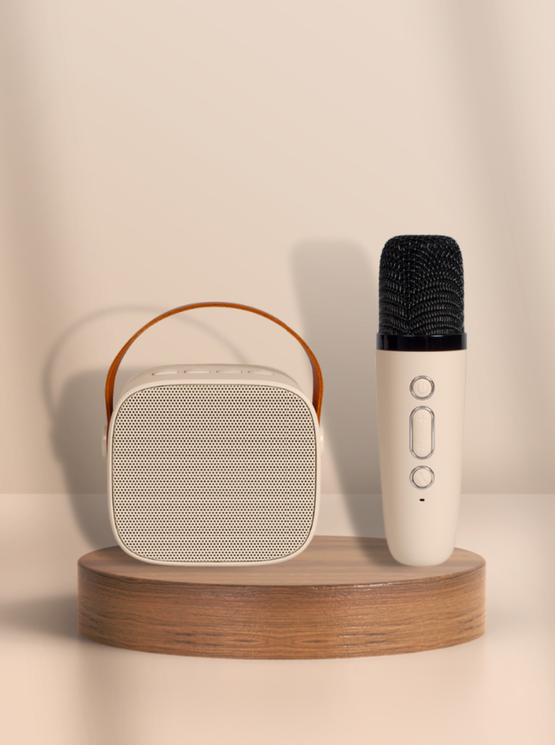 Bezprzewodowe Mini Karaoke Bluetooth beżowe LIVOO