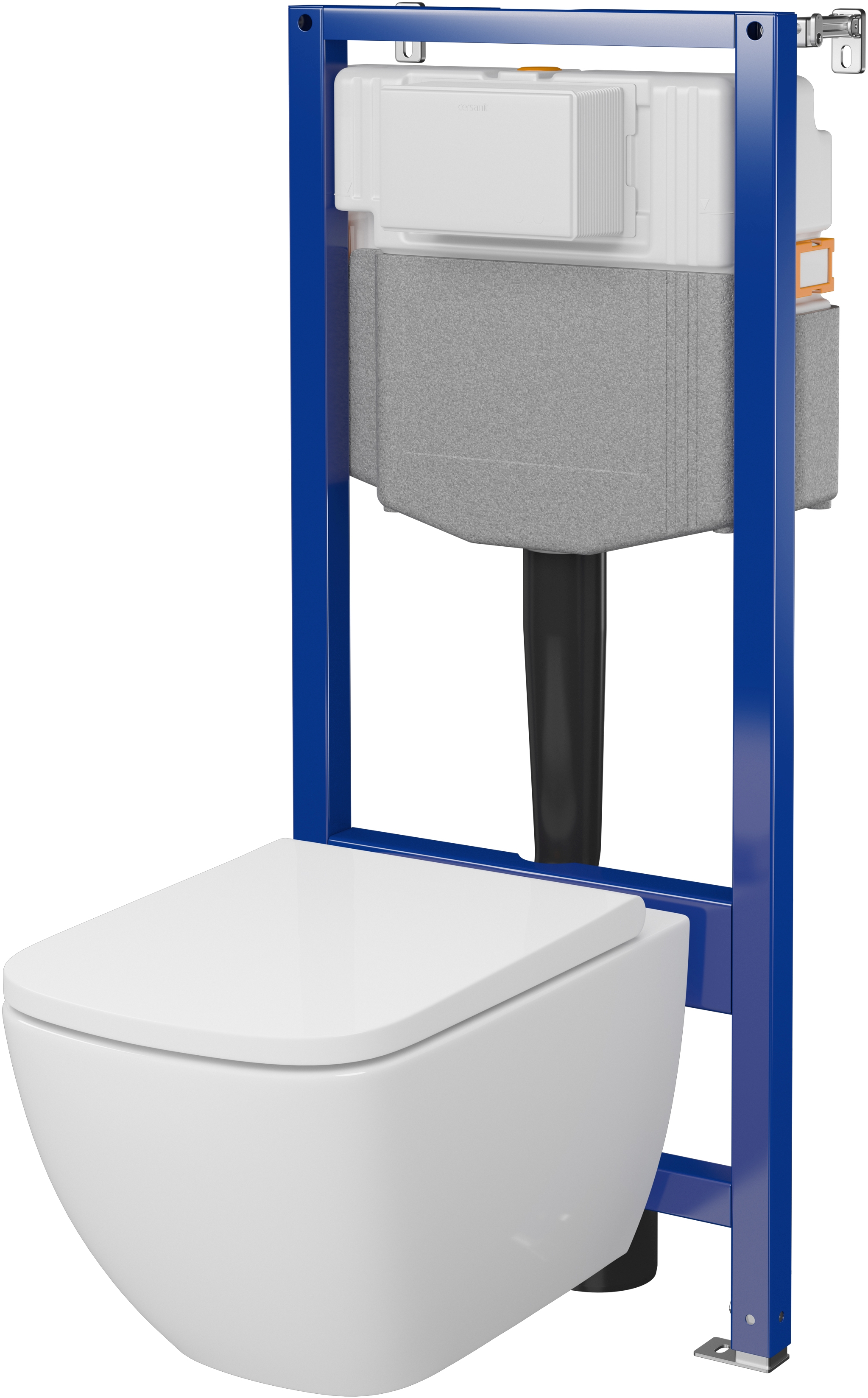 Zestaw Cersanit Zen Pro squere miska WC CleanOn spłukiwanie wirowe z deską wolnoopadającą i stelaż podtynkowy Aqua 2.0 S701-886