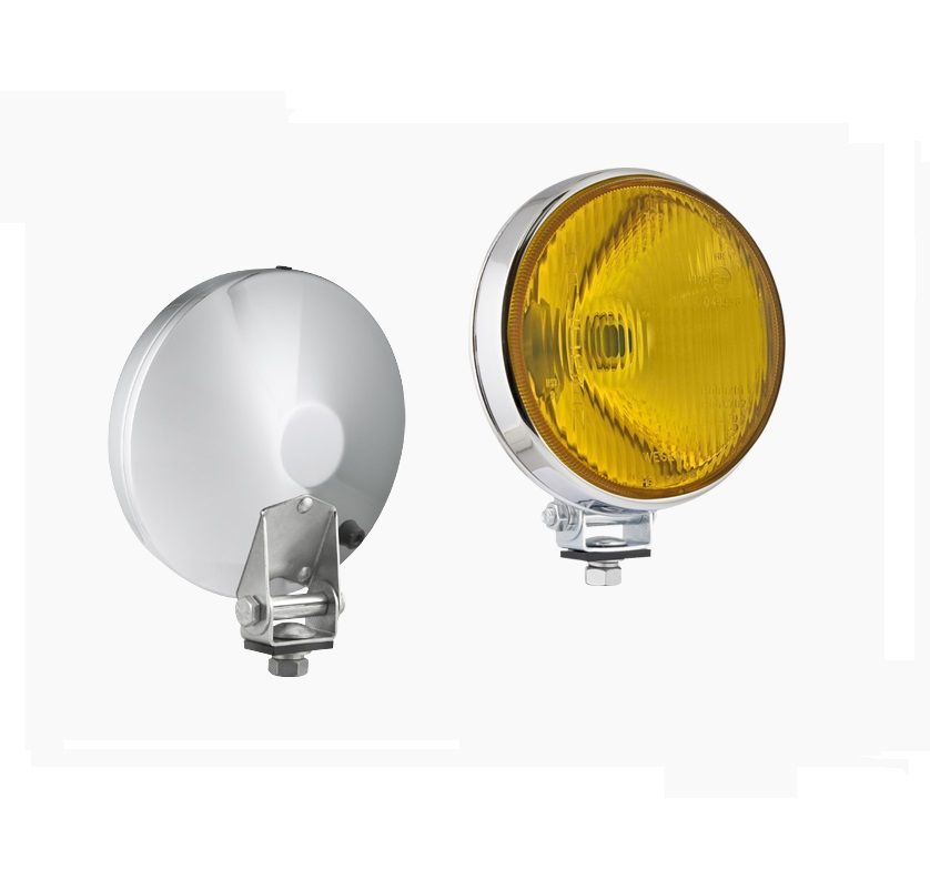 Drogowy reflektor halogenowy w metalowej chromowanej obudowie żółty 0611.44930 Wesem
