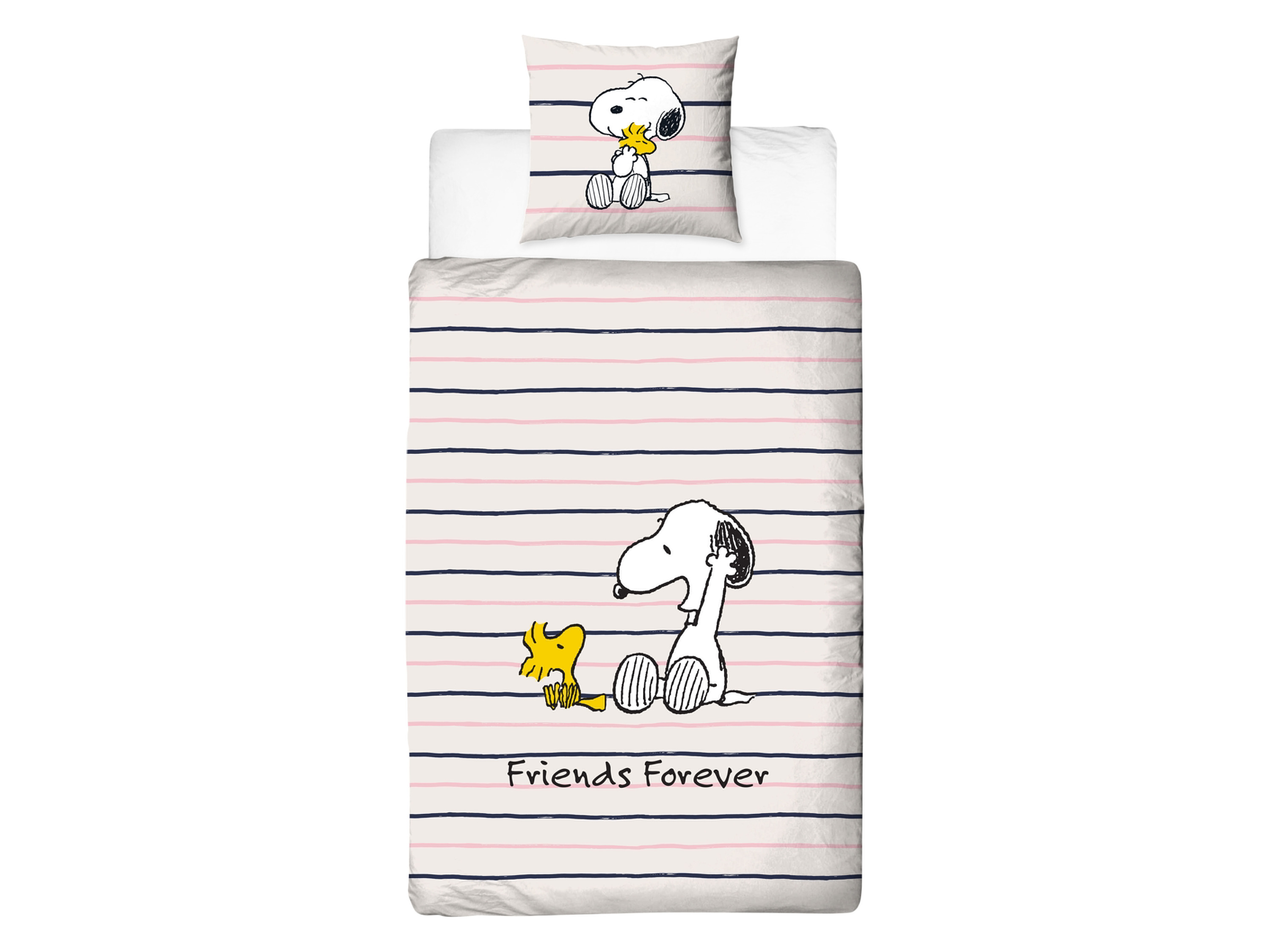 Pościel dwustronna Snoopy, 140 x 200 cm Beżowy/różowy