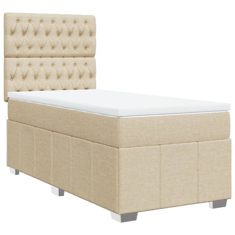Łóżko kontynentalne WaszeMeble 90x200 cm kremowe WM-3291563 1 szt.