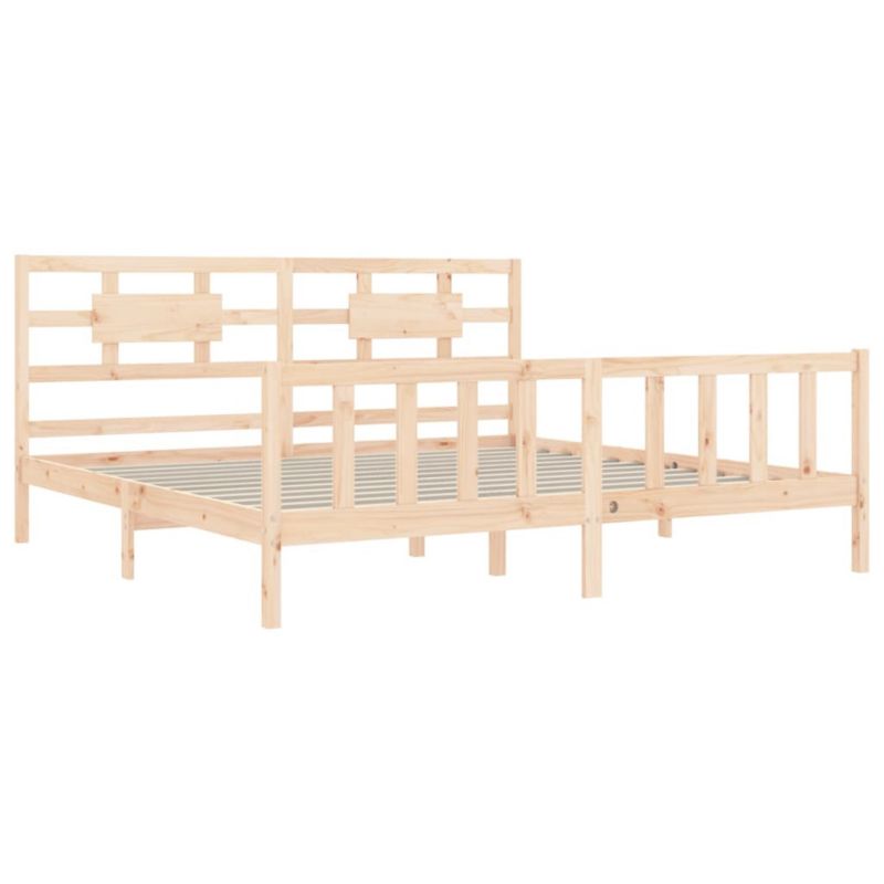 Łóżko drewniane WaszeMeble 200x200 cm brązowe WM-3192576 1 szt.