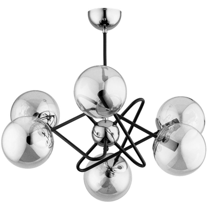 Lampa wisząca Alfa Virginia 1014 chromowana czarna nowoczesna 6xE14 x 10W 1 szt.