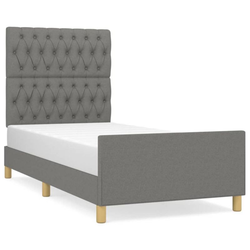 Łóżko tapicerowane WaszeMeble 90x200 cm ciemnoszara WM-3125269 1 szt.