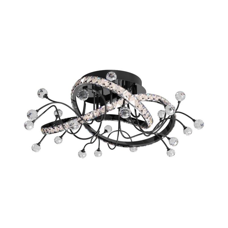Lampa sufitowa wisząca Zuma Line Maia 1364 czarna-chromowana kryształowa wbudowany LED 26W 1 szt.