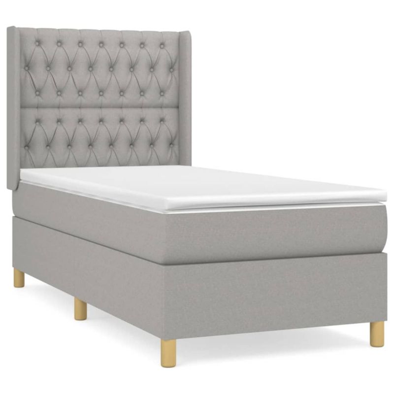 Łóżko kontynentalne WaszeMeble 100x200 cm jasnoszare WM-3132209 1 szt.
