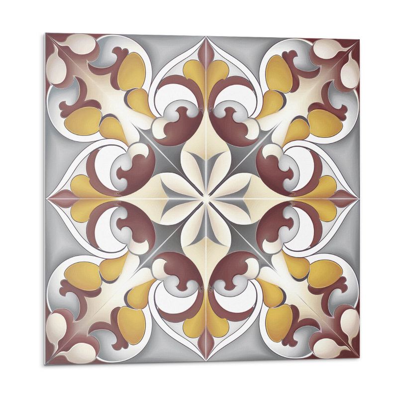 Kafelki samoprzylepne Wallfluent 50x50 cm Wzór mozaiki z kwiatowymi akcentami 4 szt.
