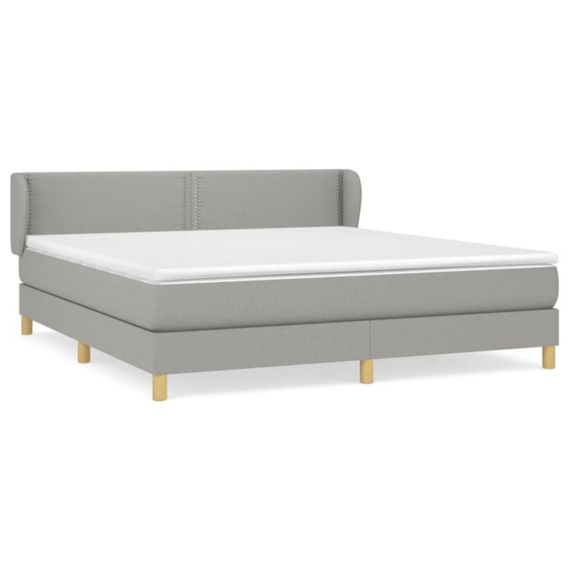 Łóżko kontynentalne WaszeMeble 180x200 cm jasnoszare WM-3126741 1 szt.