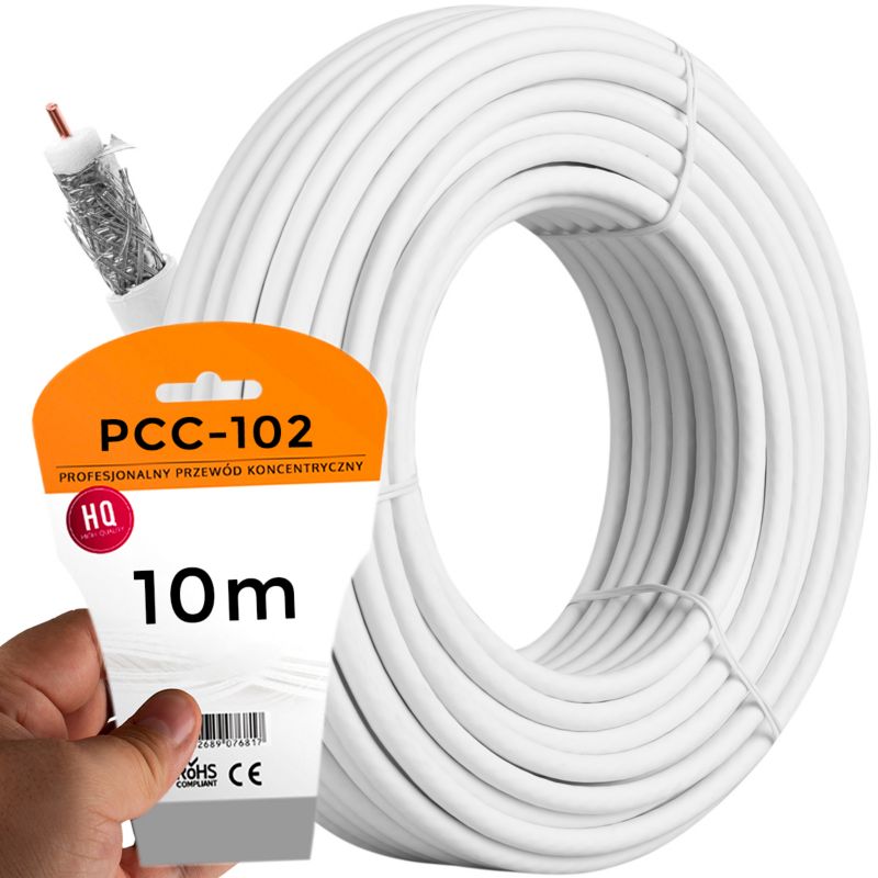 Kabel koncentryczny Vayox PCC102-10 antenowy Cu 75 Ohm 10m 1 szt.