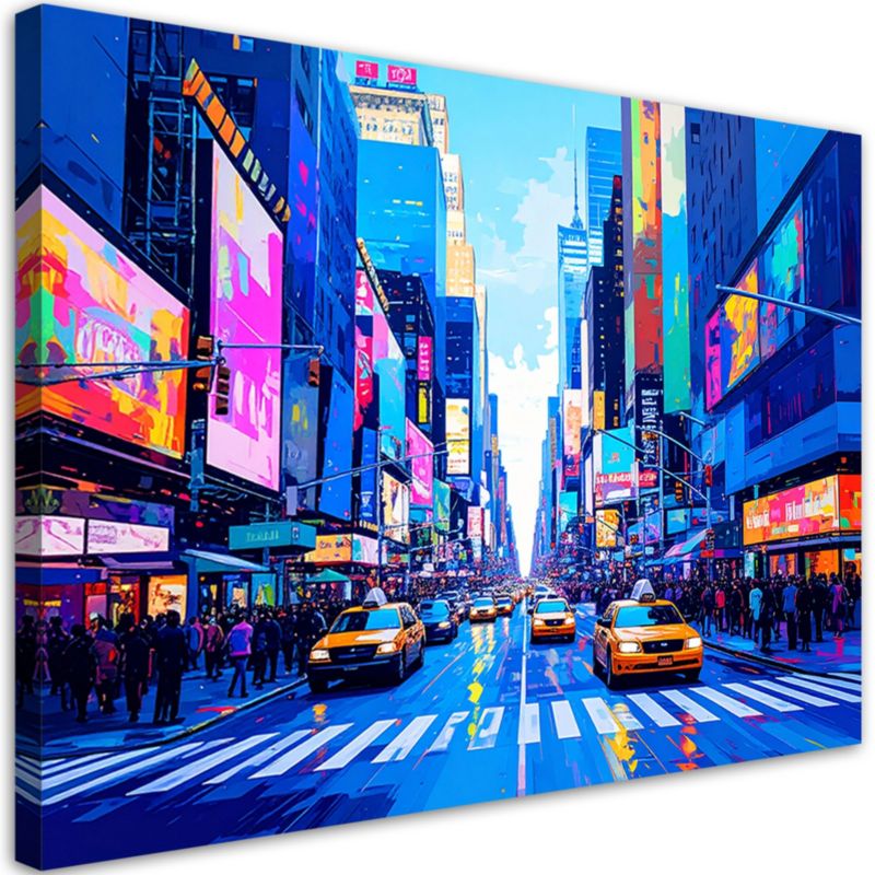 Obraz do salonu biura jadalni Feeby Nowy Jork Taxi Miasto Kolorowe 90x60cm 1szt