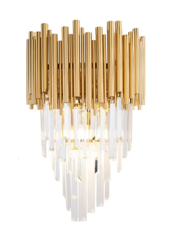 Kinkiet ścienny Maxlight Vogue złoty szkło kryształowe 4 x G9 x IP20 wym: 54 x 30 x 19 cm - 1 szt.