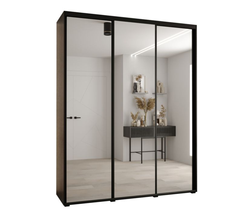 Szafa przesuwna Abiks CANNES 2 200 gł 60 czarny/czarny/czarny 1szt.