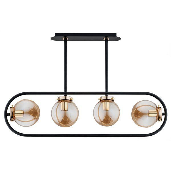 Lampa sufitowa wisząca Alfa Saran 1480 czarna nowoczesna 4xE14 x 10W 1 szt.