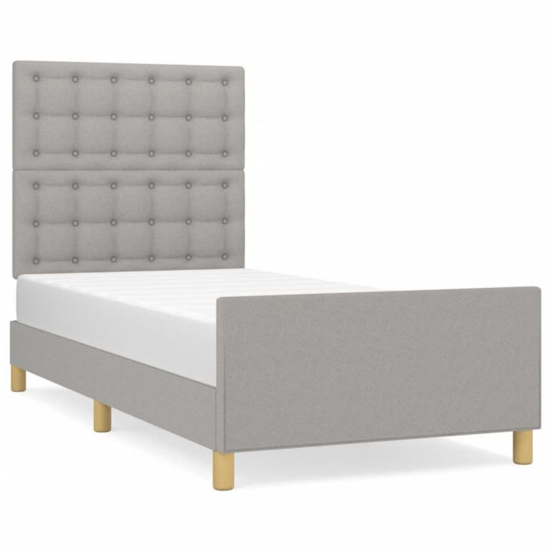 Łóżko tapicerowane WaszeMeble 100x200 cm jasnoszara WM-3125357 1 szt.