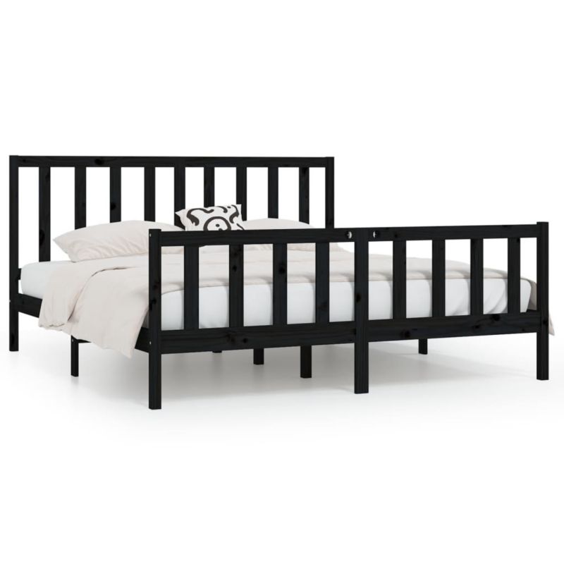 Łóżko drewniane WaszeMeble 200x200 cm czarna WM-3106857 1 szt.