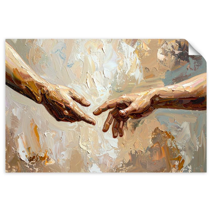 Plakaty samoprzylepne do salonu sypialni Feeby Stworzenie Adama malowany 30x20cm 1szt