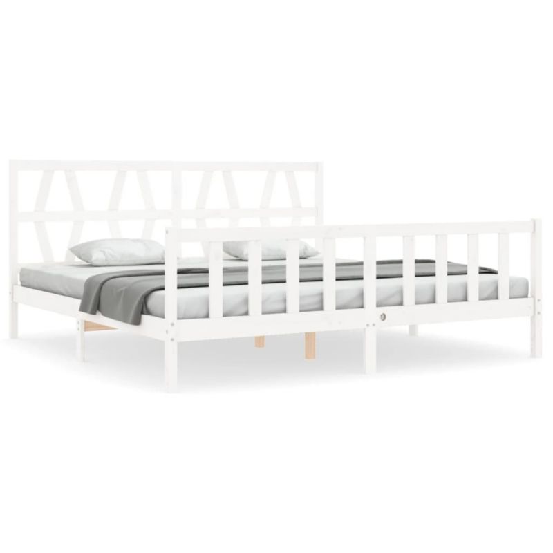 Łóżko drewniane WaszeMeble 200x200 cm białe WM-3192512 1 szt.