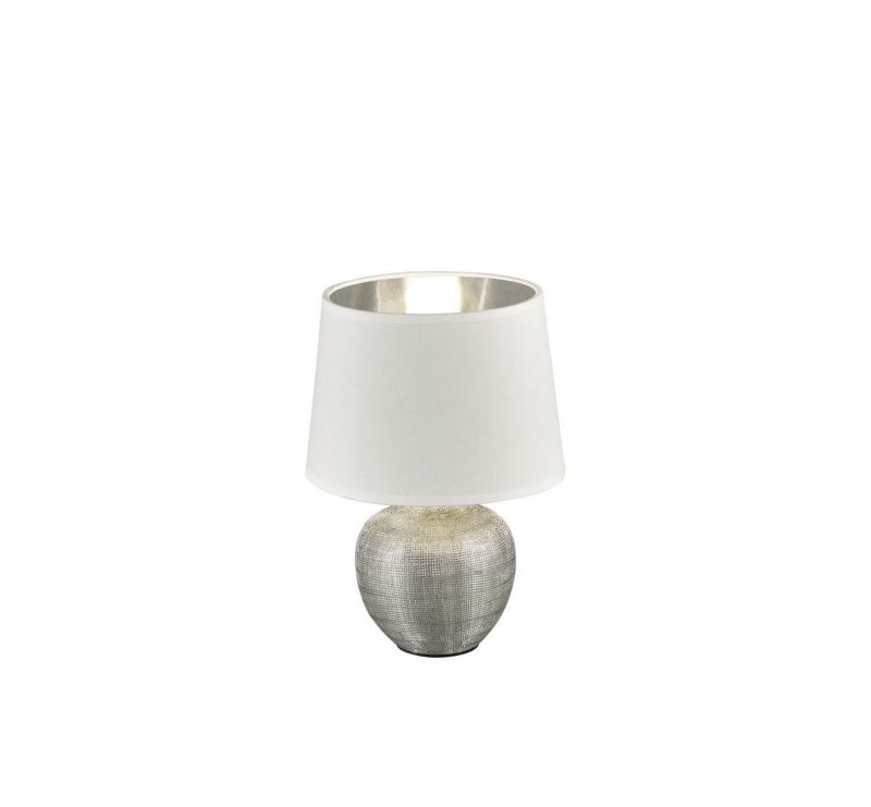 Lampa stołowa RL Luxor srebrno-biała 1 x E14 x 40W IP20 wym: 26 x 18 x 18 cm tkanina - 1 szt.