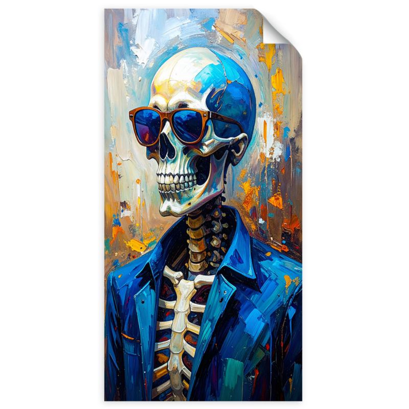 Naklejka na ścianę do pokoju młodzieżowego Feeby Czaszka w okularach 60x120cm 1szt