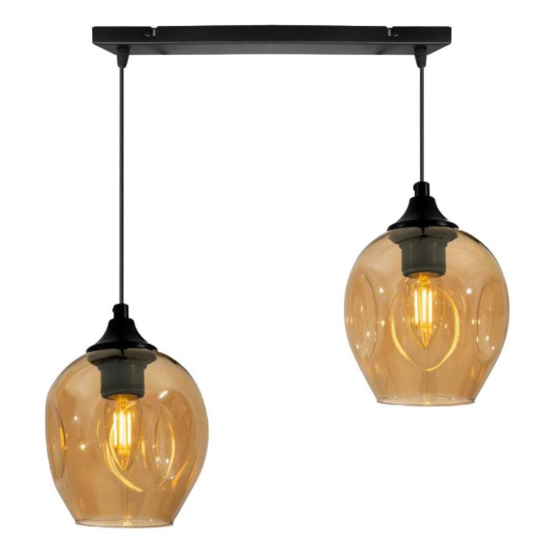 Lampa sufitowa Candellux Aspa czarno-brązowa wym: 100 x 48 x 14 cm 2xE27 x 40W 1 szt.