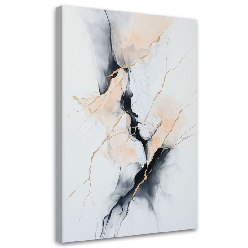 Obraz do salonu Feeby Abstrakcja Złote Linie pęknięcia szary 80x120cm 1szt