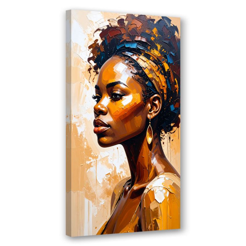 Obraz do salonu sypialni Feeby Portret afrykańskiej kobiety glamour 40x80cm 1szt