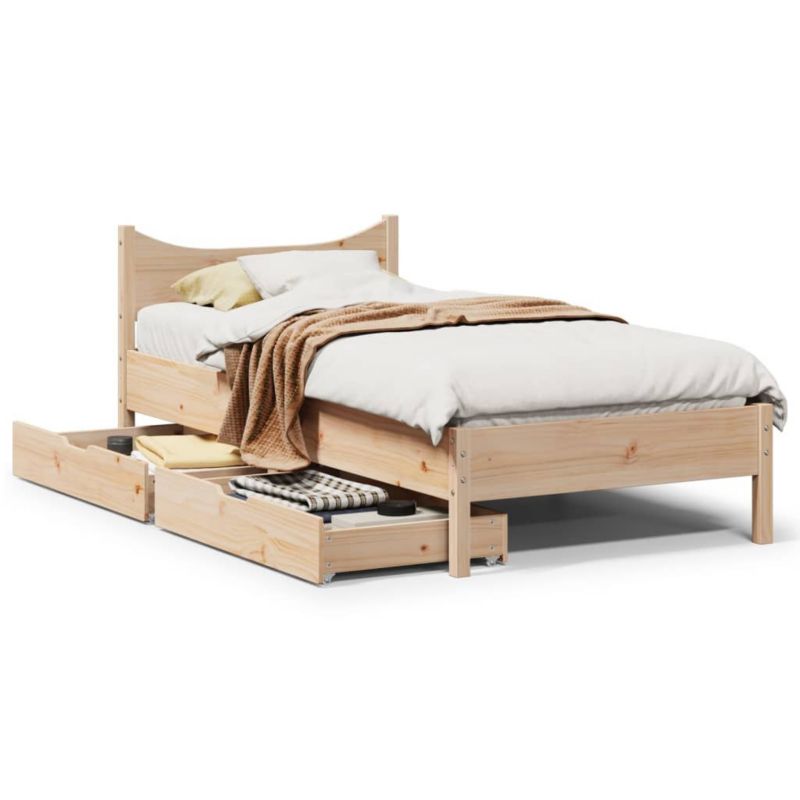 Łóżko drewniane WaszeMeble 75x190 cm brązowe WM-3301929 1 szt.