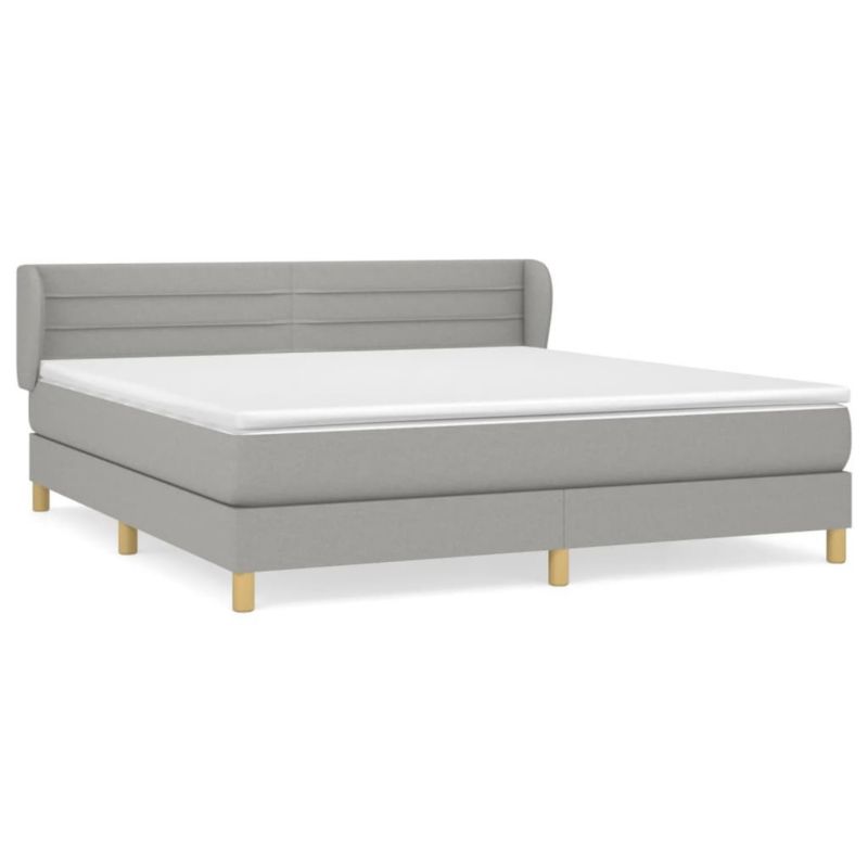 Łóżko kontynentalne WaszeMeble 160x200 cm jasnoszare WM-3126893 1 szt.